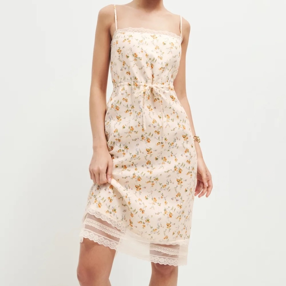Reformation Neena Linen Dress Julius - Size 6